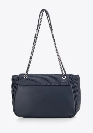 Wittchen Damen-Umhängetasche aus Kunstleder mit Kette, Marineblau