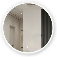 duschspa Badspiegel Badezimmerspiegel Rund Spiegel mit LED Beleuchtung, Φ 40/50/60/70/80/90/100 cm