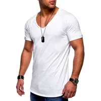 behype T-Shirt BHSOLIN Herren Basic Kurzarm V-Neck Oversized Shirt V-Ausschnitt