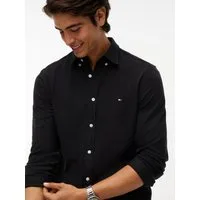 Tommy Hilfiger Langarmhemd KNITTED SHIRT Button-down-Kragen, Slim Fit, Jersey-Qualität