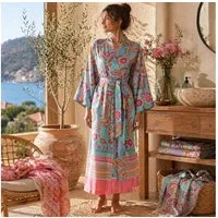 Bassetti Kimono Kimono Rapallo T1 von Bassetti L/X, 140 cm, Mako Satin, im Geschenkkarton, Bindegürtel