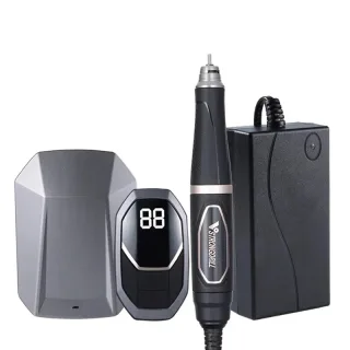 STRONGDRILL Electric Jade Stone Engraving Grinding Tool Kit Brushless Motor Wireless Foot Pedal Variable Speed 50000RPM