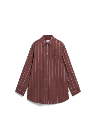 Armedangels - HALIAA STRIPED BLOUSE dark berry - Gr. - XS