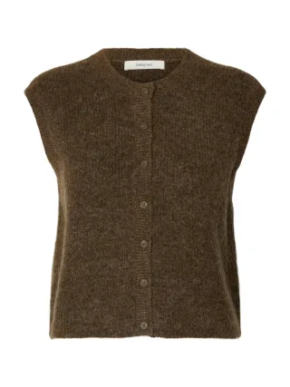 selected women - SLWLULU SL BUTTON O-NECK VEST NOOS - Gr. - S
