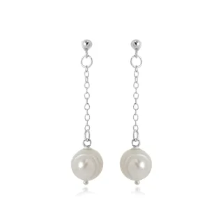 Luxenter Ohrringe, 925 Sterling Silber Kiarik und weiße Perle rhodiniert