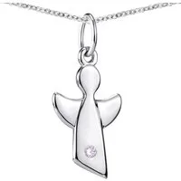 Materia Engelanhänger Schutzengel Juni Geburtsstein Flieder KA-459, aus 925 Sterling Silber, rhodiniert