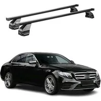 OMAC Dachträger Stahl Gepäckträger für Mercedes E Klasse W213 2016-20 Schwarz (2-St), Wasserbeständig,Abnehmbar,Multifunktional,Leichtgewichtig
