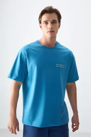 Übergroßes bedrucktes Baumwoll-Jersey-T-Shirt