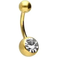 PIERCINGLINE Bauchnabelpiercing Titan Bananabell mit Innengewinde KRISTALL (Bananabells, 1-tlg)
