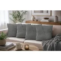 Amilian Dekokissen Sofakissen Zierkissen 4er-Set - weich, unifarben, formstabil, Couchkissen mit Kissenfüllung 40x40 cm