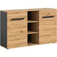 Home affaire Sideboard SERTA, Breite: 130cm, 2 Türen, 3 offene Fächer, viel Stauraum, Anrichte, Kommode, Schrank, Board, Higboard