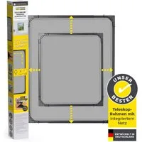 EASYmaxx Insektenschutz-Fensterrahmen ausziehbares Teleskop-Insektenschutzgitter,  anthrazit, (1-St), Fliegengitter Fenster, mit vormontierten Rahmen, Moskitonetz