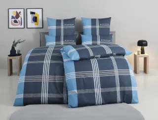 TOM TAILOR HOME Bettwäsche "Ole" 2 Stk. karierte Bettwäsche aus Baumwolle, mit Reißverschluss