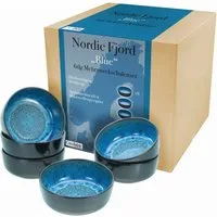 CreaTable Müslischale Nordic Fjord, Steinzeug, (Set, 6-tlg), Salatschale, Snackschale, Ø 15,5 cm, 960 ml