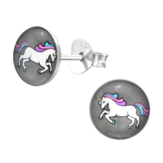 Einhorn Ohrringe aus 925 Silber
