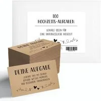 Hyggelig Home Hochzeitskarte 100 Hochzeits Aufgaben Karten, Hochzeitsspiel, Fotospiel, Kreative Aufgaben, Qualitätsdruck Dickes Papier