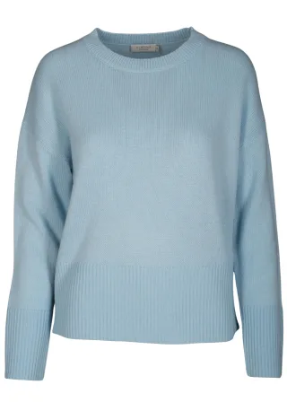 CLARINA - Rdh.-Pullover, 1/1 Arm, uni bleu - Gr. - 42