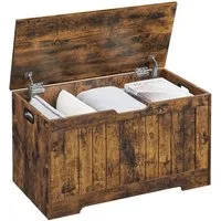 VASAGLE Sitzbank Schuhbank, Sitztruhe, 40 x 76 x 48 cm, Flur, Schlafzimmer, Wohnzimmer (1-St), mit Stauraum, 2 Sicherheitsscharniere, Landhausstil, vintagebraun