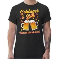 Shirtracer T-Shirt Schlager & Bier darum bin ich hier! Schlager Party Outfit