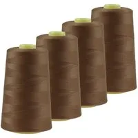 maDDma 4 x 4572m Qualitäts Overlockgarn Nähgarn Polyester Overlockgarn, 4 m, A714 ockerbraun