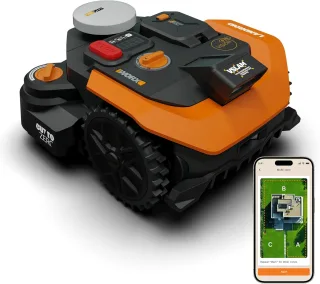 Worx WR308E Landroid Vision Cloud PowerShare [ohne Begrenzungskabel 800m² 17° Steigung] schwarz/orange