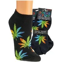 Wowerat Sneakersocken 2 Paar Fun Sneakersocken, Hanf Motiv, Sneaker Spaß Socken