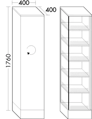 Burgbad Hochschr.Sys30 PG4 Sana 1760x400x400 Nussbaum Cognac, HSTD040RF6568 HSTD040RF6568