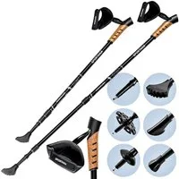 Sportana Nordic-Walking-Stöcke (1 St), Damen Herren Wanderstöcke Teleskop Trekkingstöcke Gummipuffer Federung