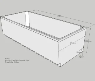 Neuesbad Wannenträger für BetteOne Relax 200x90cm SW11474