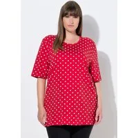 Ulla Popken T-Shirt T-Shirt Punkte Relaxed Rundhals Halbarm