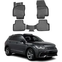 OMAC Auto-Fußmatten für VW Tiguan / Tiguan Allspace 2018-2023 Schwarz (4 St), für VW Tiguan / Tiguan Allspace 2018-2023 VW Tiguan / Tiguan Allspace 2018-2023, Antirutsch,Wasserfest,Einfache Installation