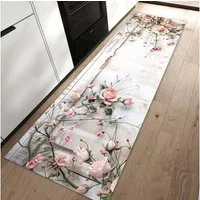 Primedeco Teppich Küchenteppich Rosenblüten Eleganz PVC rutschfest abwaschbar Läufer, Rechteckig, Höhe: 3 mm, Pflegeleicht & Wasserabweisend