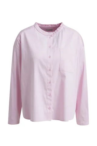 Milano Italy - Ruffled collar blouse 1/1 sleeve, chest pocket - Gr. - 34