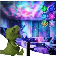 Rosnek Projektionslampe Sternenhimmel Projektor Dimmbar, Dinosaurier Nachlicht Nebel-Stern, Geschwindigkeit Einstellbar 360°Drehbar Timer Deko Stimmungslicht Grün