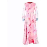 Emporio Armani Maxikleid Emporio Armani Damen Kleid, EMPORIO ARMANI Mulberry Silk Maxi Dress Blumig