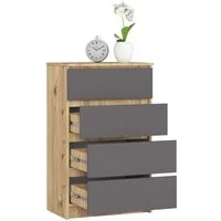 Raumhirsch Furniture Kommode mit 4 Schubladen 60 cm breit Holz Schrank, (viele Farbvarianten - Maße : 99 x 60 x 40 cm) - Hochwertig & stabil