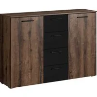 Home affaire Kombikommode Beta Breite 132 cm, zeitlose Schubladenkommode, Anrichte, Sideboard, viel Stauraum, 2-türig 4 Schubladen, 132x38x93cm