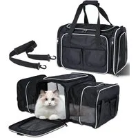 SinLaw Tiertransporttasche Katzen Transportboxen Faltbar, mit Abnehmbarem Plüschkissen, 45 * 31 * 6 cm,Haustiertragetasche mit Haustiermatte