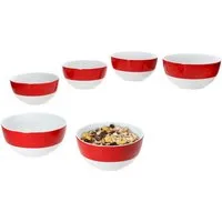 MamboCat Müslischale 6x Variant Rot Schale Ø14,3cm 450ml Porzellan 6 Personen Müsli Salat, Porzellan