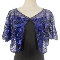 Zaewry Modeschal Retro Schal Umschlagtücher für Abendkleider Stola, für Hochzeit Party Gatsby Kostüm Accessoires