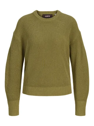 JJXX - JXMILA TWIST CREW NECK KNIT NOOS Green Moss - Gr. - XS