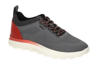 Geox U55BYE 0009T C0047 SPHERICA E Herren Sneakers Grau/Dk Grey/Red