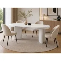 Beautysofa Esstisch PRESTIGE, runder Design-Tisch, ausziehbar Ø 100–180 cm (Metallbeinen, hitze- und verfärbung beständig), verschiedene Farben