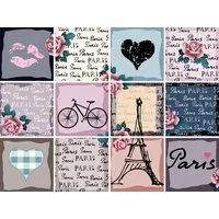 queence Fliesenaufkleber Paris (12 St), Stickerfliesen, selbstklebend, Sticker, 12er Set