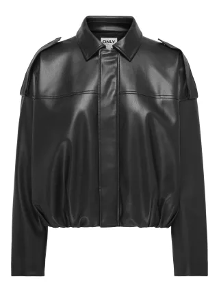 ONLY - ONLMOON-NELI L/S FAUX LEATHER BOMBER PNT Black - Gr. - L