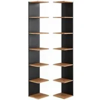Vicco Bücherregal Paolo, Anthrazit/Goldkraft Eiche, 28 x 190 cm 2er Set, 2-tlg.