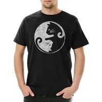 Urban Backwoods Print-Shirt Cats Yin & Yang Herren T-Shirt Cat Katze Katzen Circle Kreis Lover (1-tlg) Sign Symbol Love Liebhaber