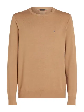 Tommy Hilfiger - Pullover mit Flag-Stickerei braun/grün - Gr. - XXL