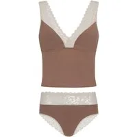 Evoni Set: Tanktop Wäsche Set Spitze