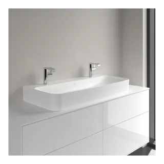 Villeroy und Boch Finion Waschtisch 41681LRW 1000 x 470 x 165 mm, ohne Überlauf, Unterseite geschliffen, Stone White CeramicPlus